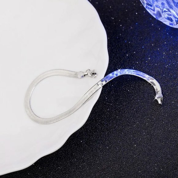 2pc Bundle 22 Inch Herringbone Necklace and Bracelet Combo - Picture 9 of 9